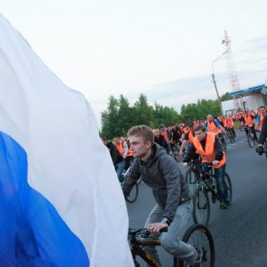 Первый велопробег в честь Дня Государственного флага Российской Федерации