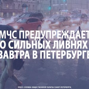 МЧС предупреждает о сильных ливнях завтра в Петербурге