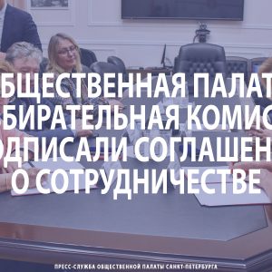 Общественная палата и Санкт‑Петербургская избирательная комиссия подписали соглашение о сотрудничестве