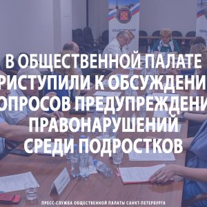 В Общественной палате приступили к обсуждению вопросов предупреждения правонарушений среди подростков