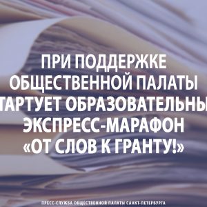 При поддержке Общественной палаты стартует образовательный экспресс-марафон «От слов к гранту!»