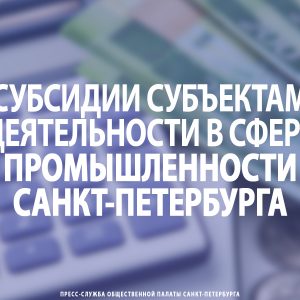 Субсидии субъектам деятельности в сфере промышленности Санкт‑Петербурга